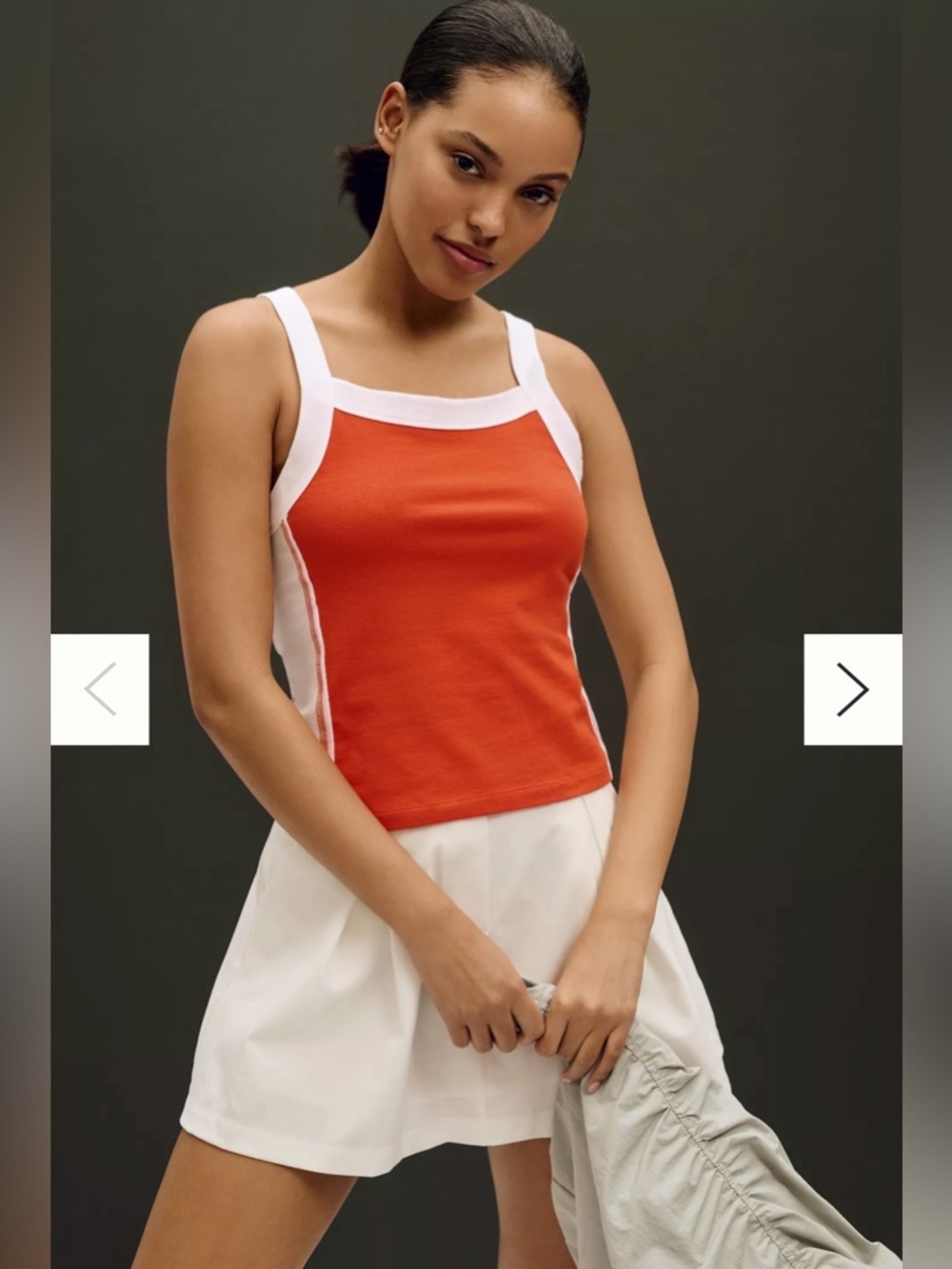 Pilcro Sporty Scoop-Neck Crop Tank